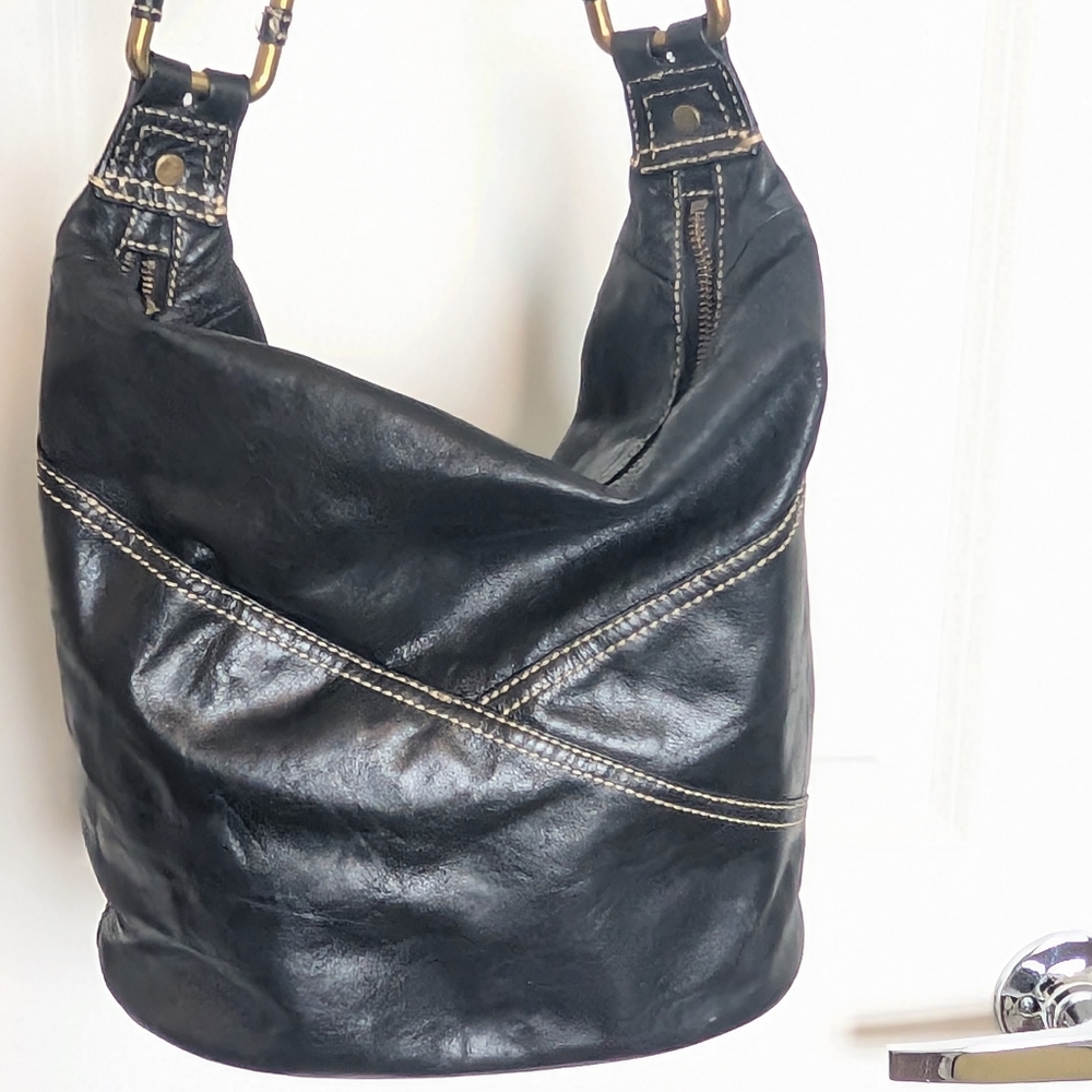 Wilsons Leather Black Hobo Bag